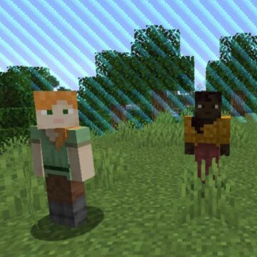 Le joueur de minecraft crée des effets de miroir en utilisant le mannequin dans le dernier instantané